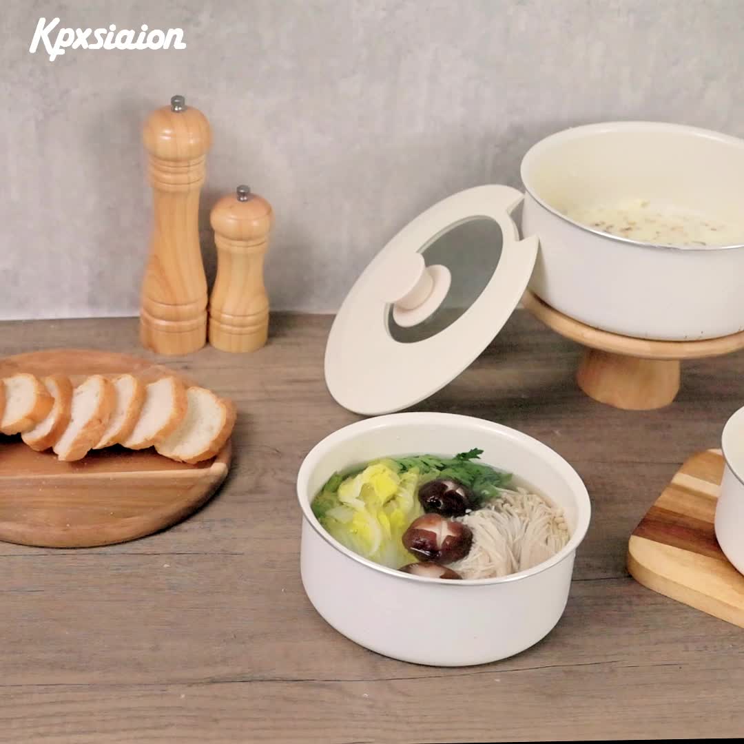 5pcs Non-Stick Ceramic Saucepan Set with Removable Handles