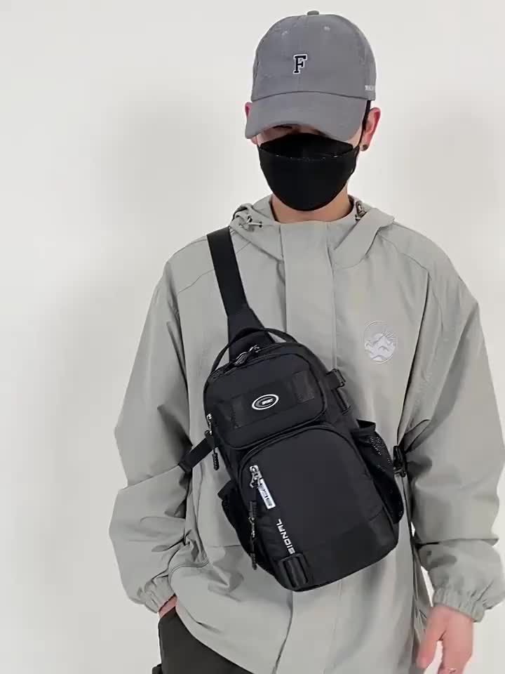 Wasserdichte Sling-brusttasche Mit Fächern Für Herren_voghion.com