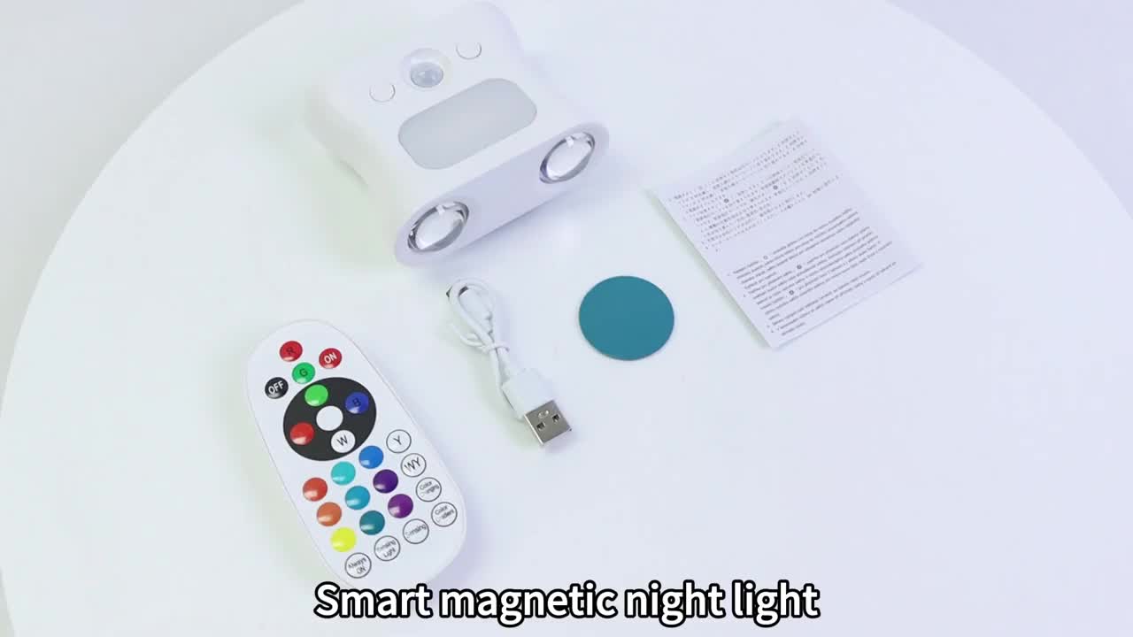 Motion Sensor Wall Lamp with Remote, USB Rechargeable LED Light