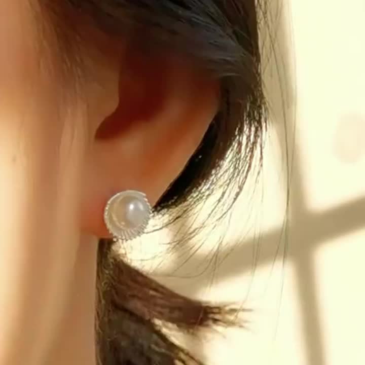 2pc Women's S925 Pure Silver Retro Stud Earrings Gift