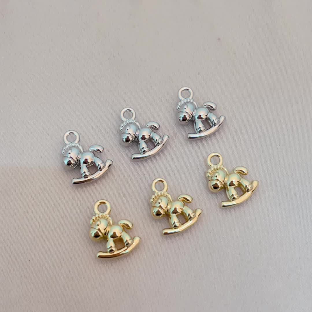 3pcs Exquisite Copper Tricycle-Shaped Pendant Set