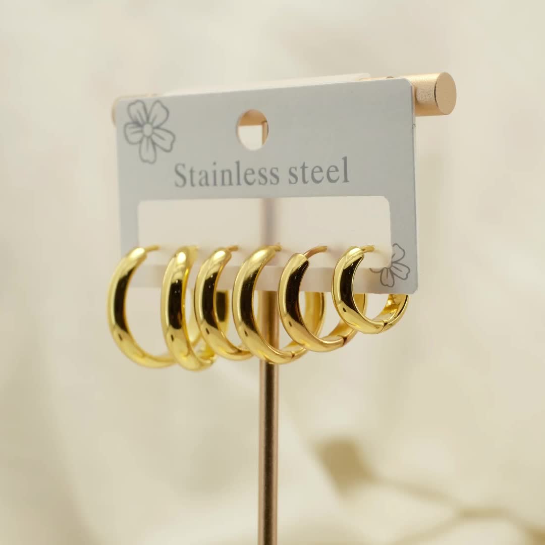 Women's 18K Gold-Plated Stainless Steel Earrings