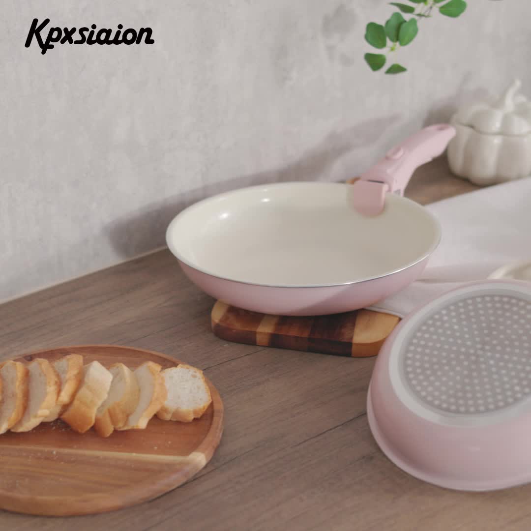 5pcs Ceramic Coating Cookware Set, Non-Stick Pots and Pans