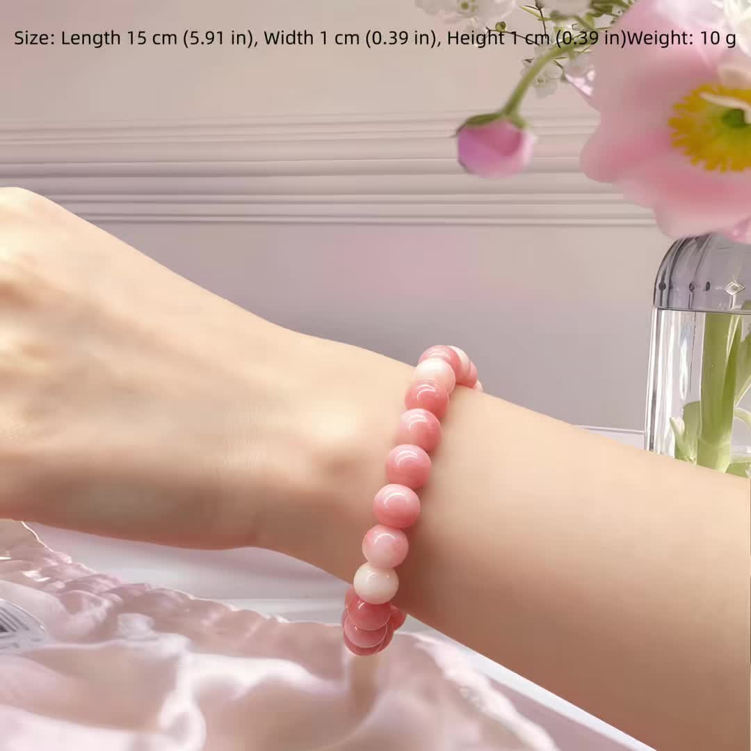 6mm Ice Crack Glass Beaded Bracelet