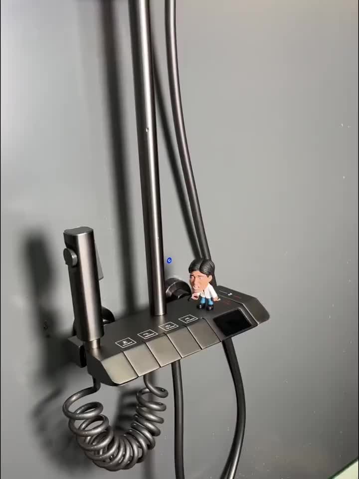 BDBX Matte Black Shower System with Square Rain Shower Head