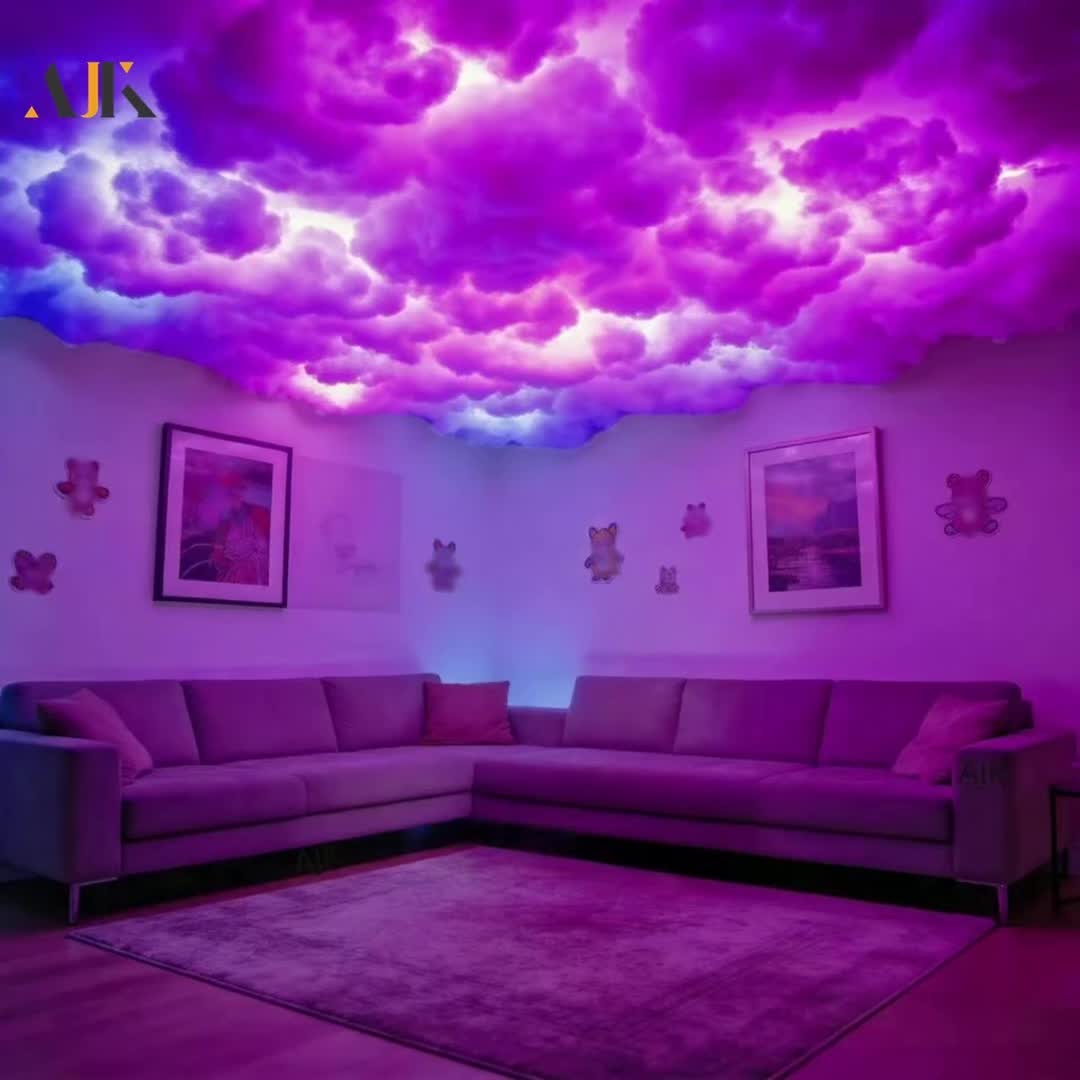 3D Lightning Cloud LED Light with Music Synchronization