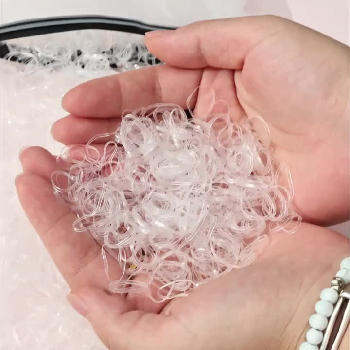 1008pcs Mini Transparent Elastic Hair Bands, Soft and Durable