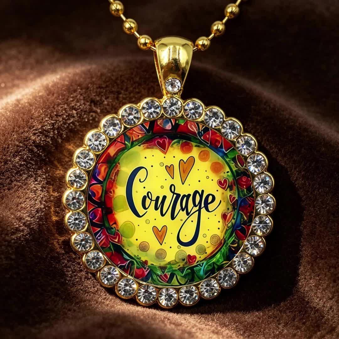 Women's Inspirational Courage Heart-Shaped Necklace