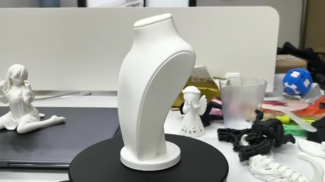 Minimalist Black and White Jewelry Bust Display Stand