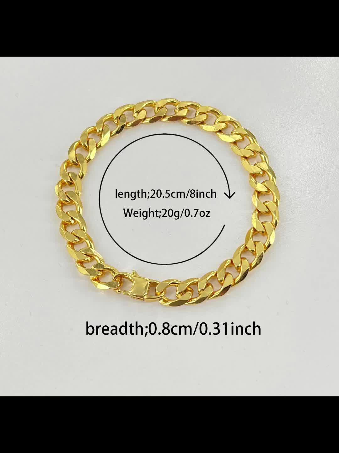 Men's 18K Plated Golden Cuban Bracelet — Hip-Hop Style