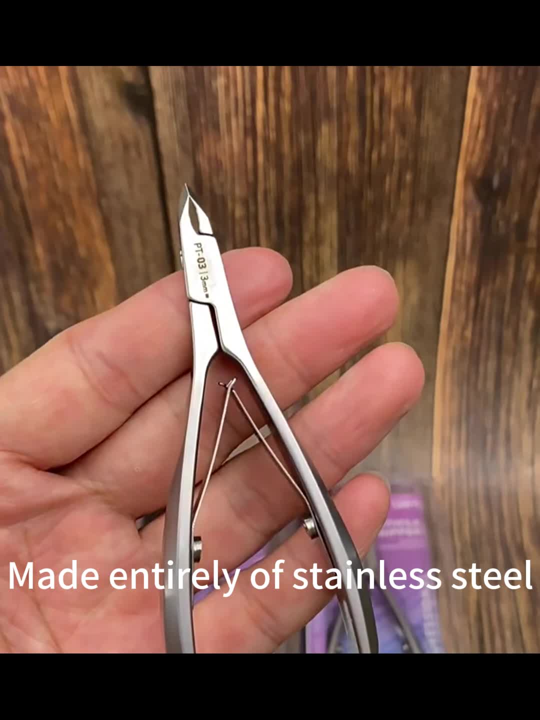 2pcs Professional Cuticle Nipper Set with Nail File, Stainless Steel