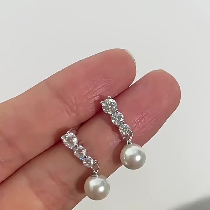 2pcs Women's Fashion Stud Earrings, 925 Sterling Silvery Gift Set