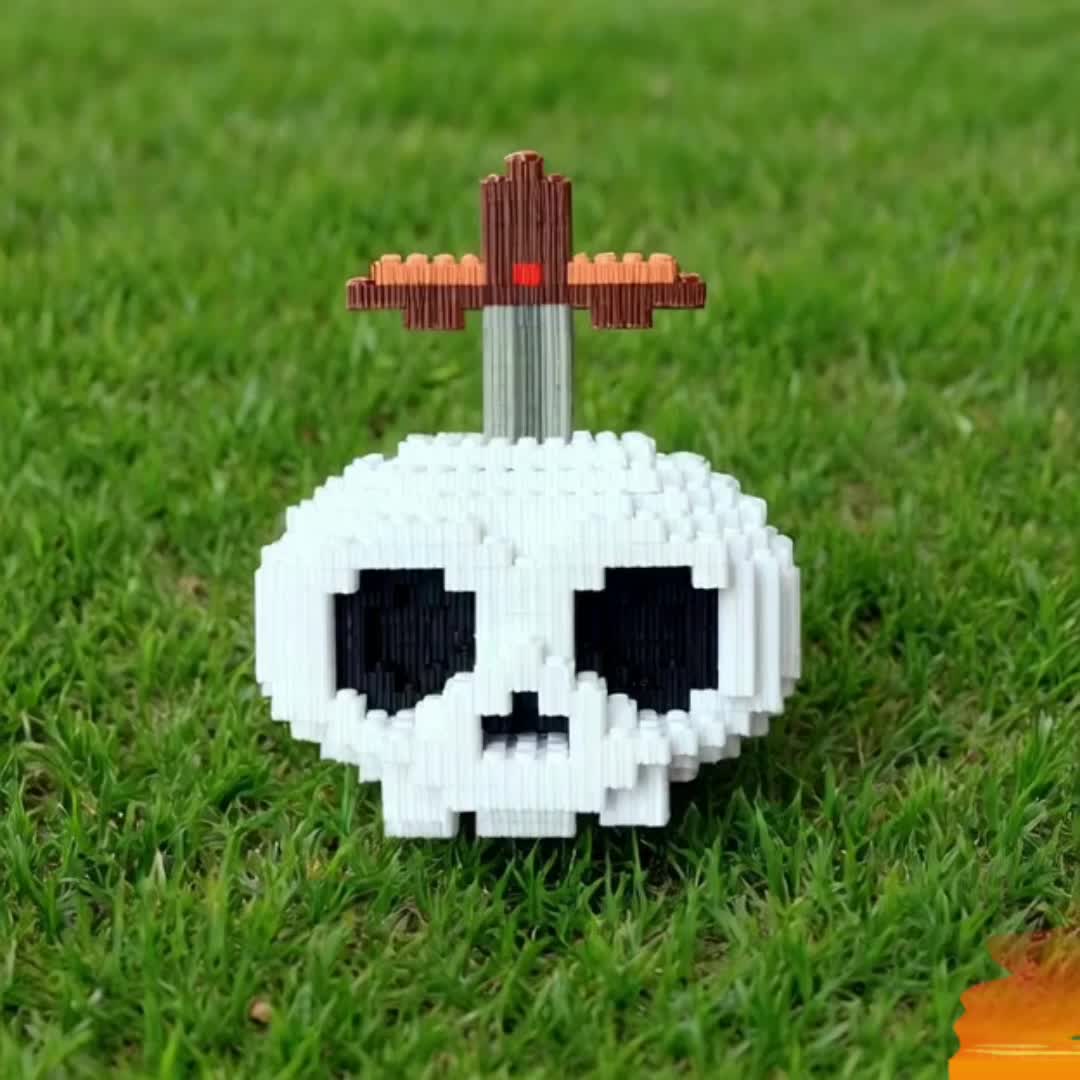 Skull Building Block Set - Educational 3D Puzzle