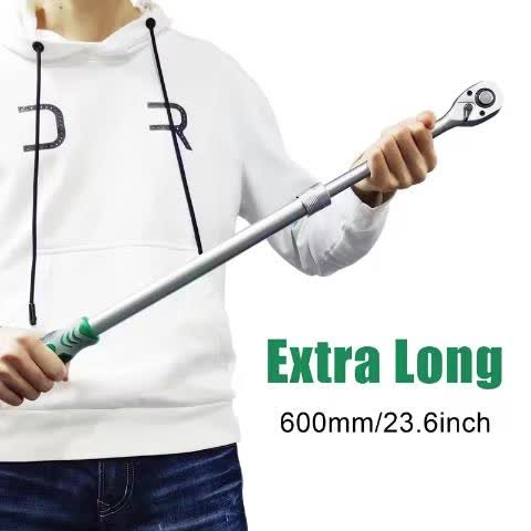 Extra Long Telescopic Ratchet Wrench with Quick-Change Sleeve