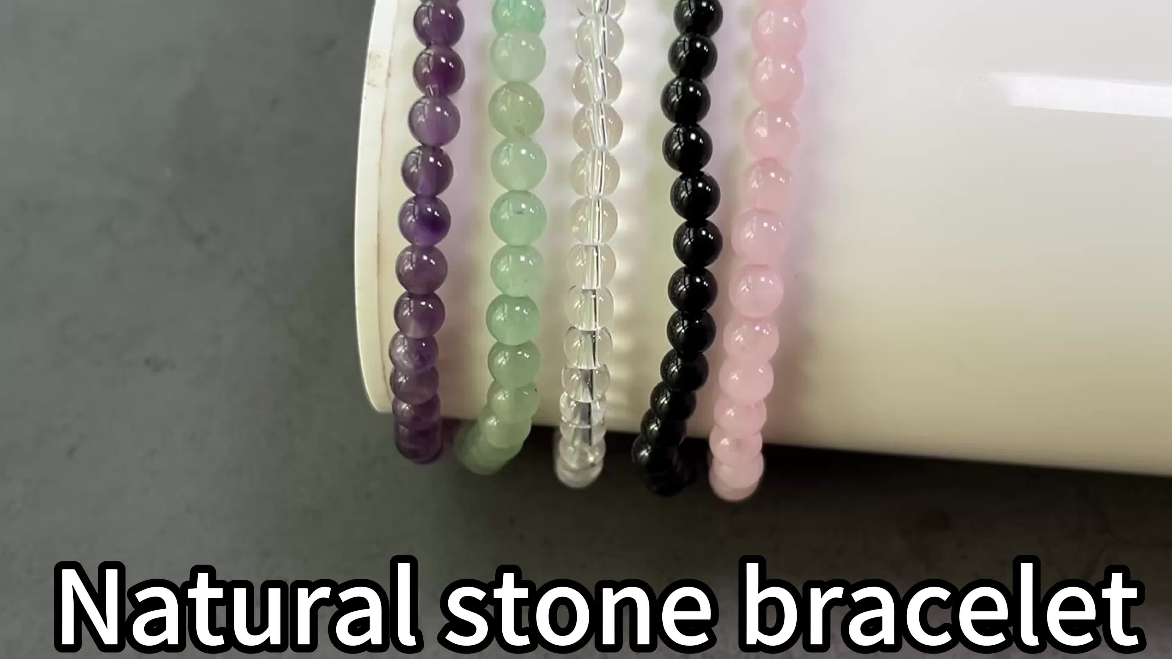 5pcs Bohemian Handmade Bead Bracelet Set, Amethyst & Rose Quartz