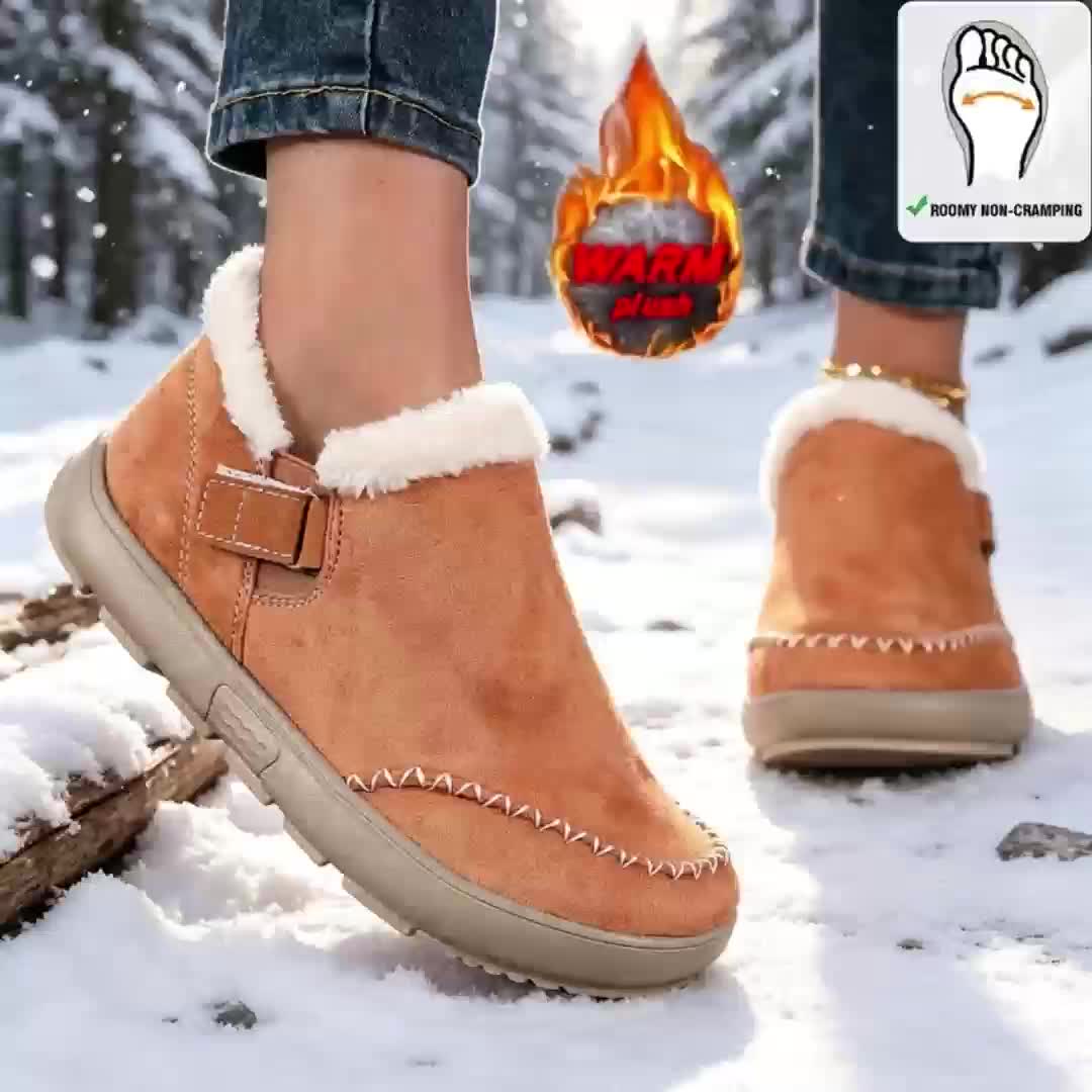 Women's Plus Size Wide Toe Box Ankle Boots for Comfort
