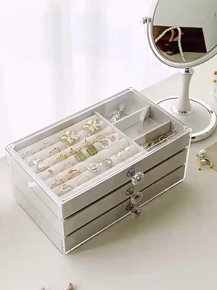Single-layer Acrylic Jewelry Storage Box, Modern Design