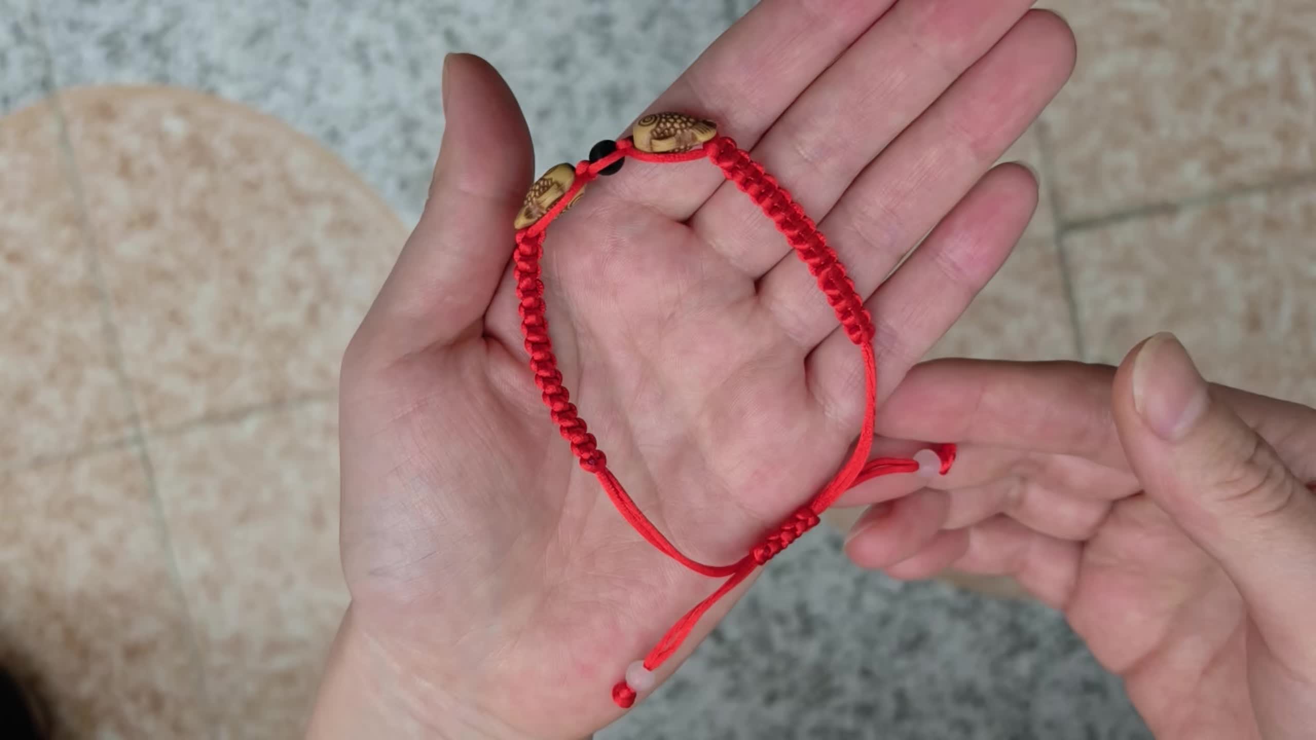 Couple's Adjustable Red Woven Pisces Fish Bracelet, Unisex