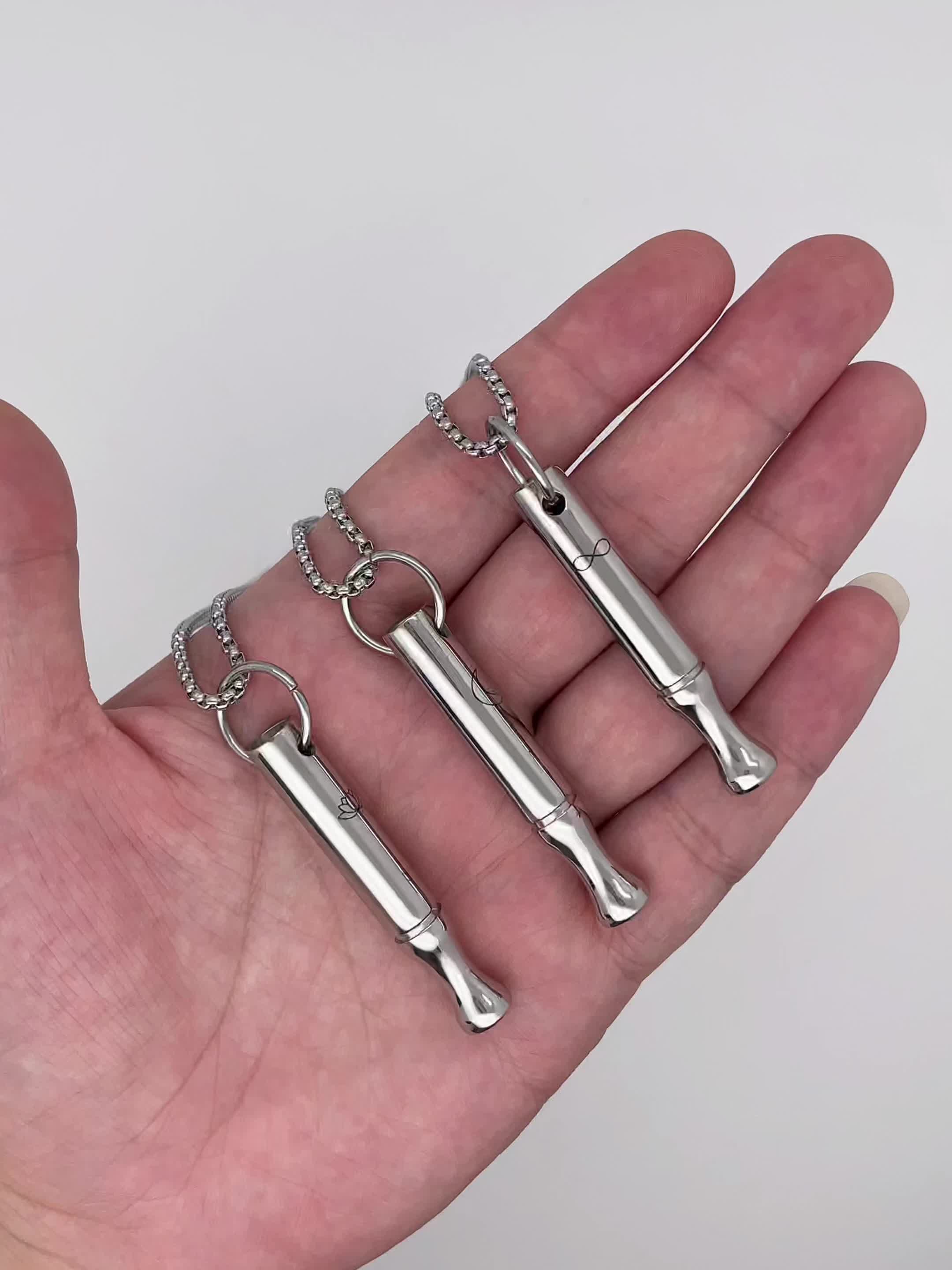 Men's Stainless Steel Breathing Necklace for Mindfulness