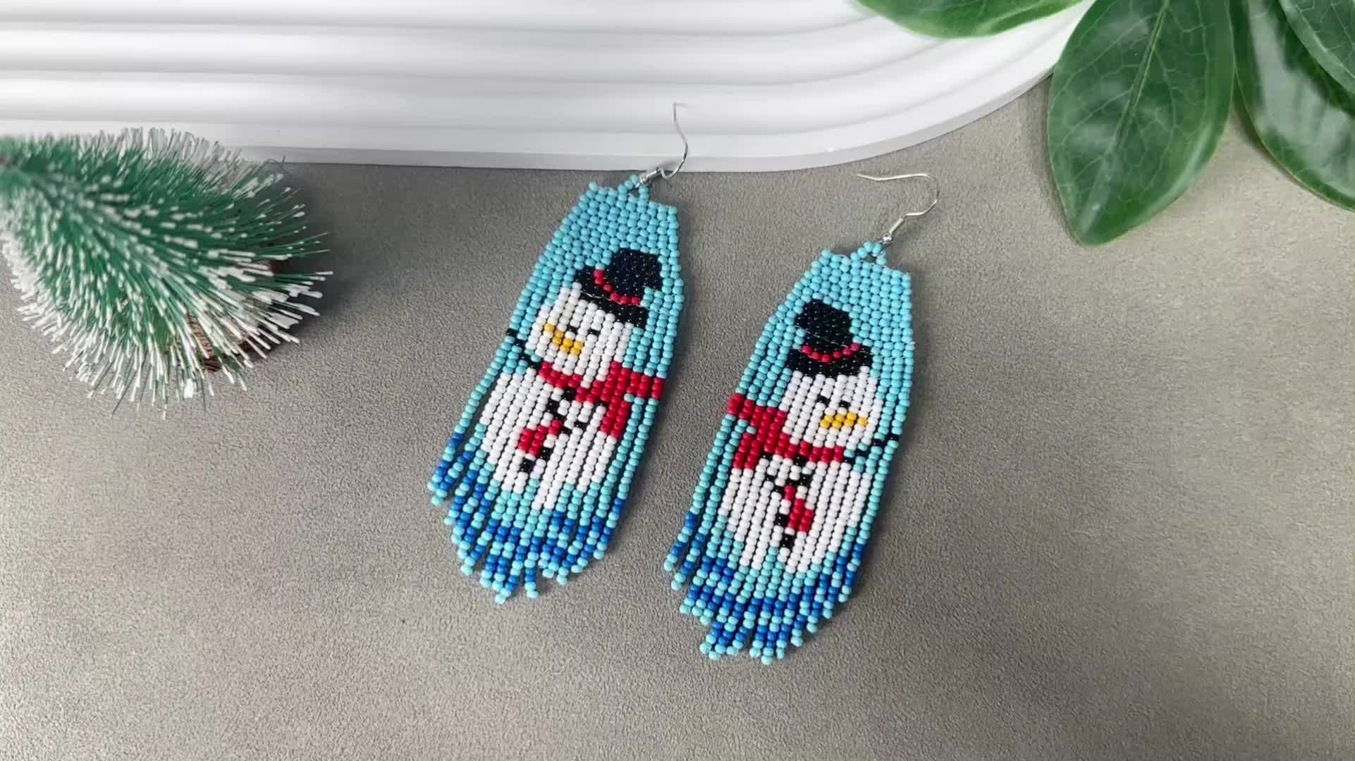 Cute Handmade Cartoon Snowman Dangle Earrings