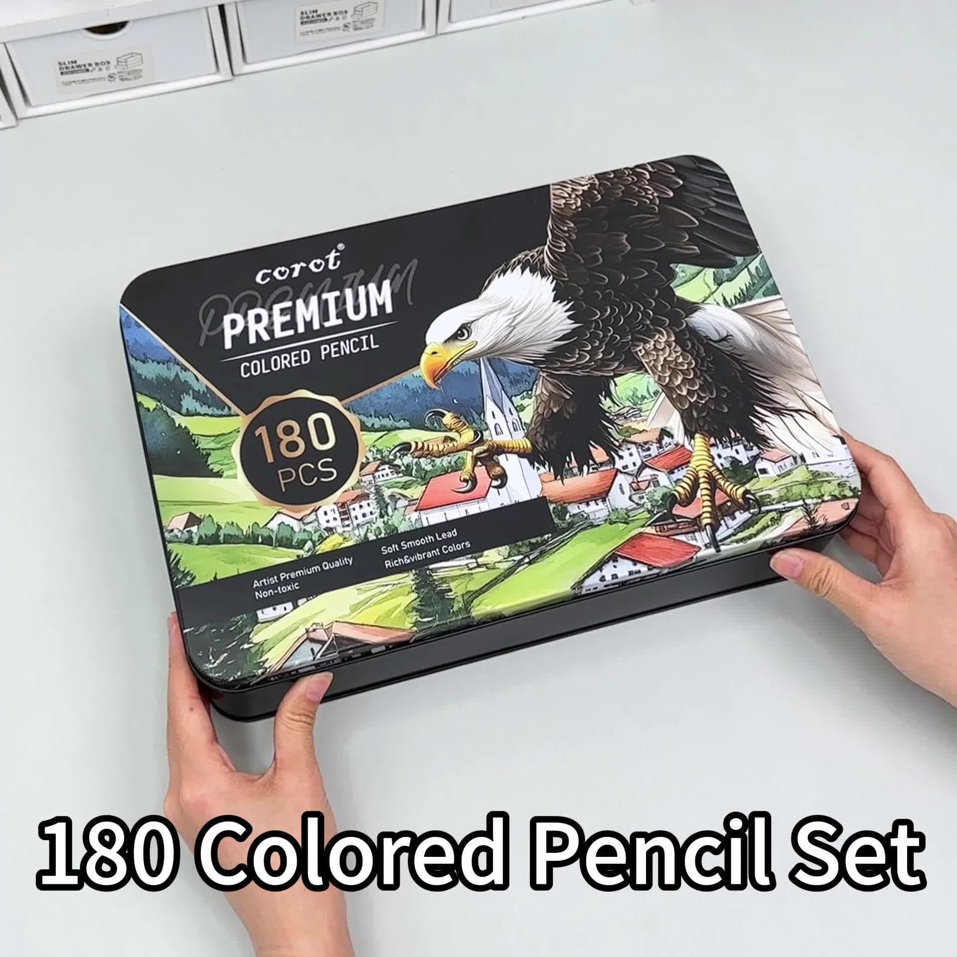180 Colors Professional Colored Pencils Set in Tin Box