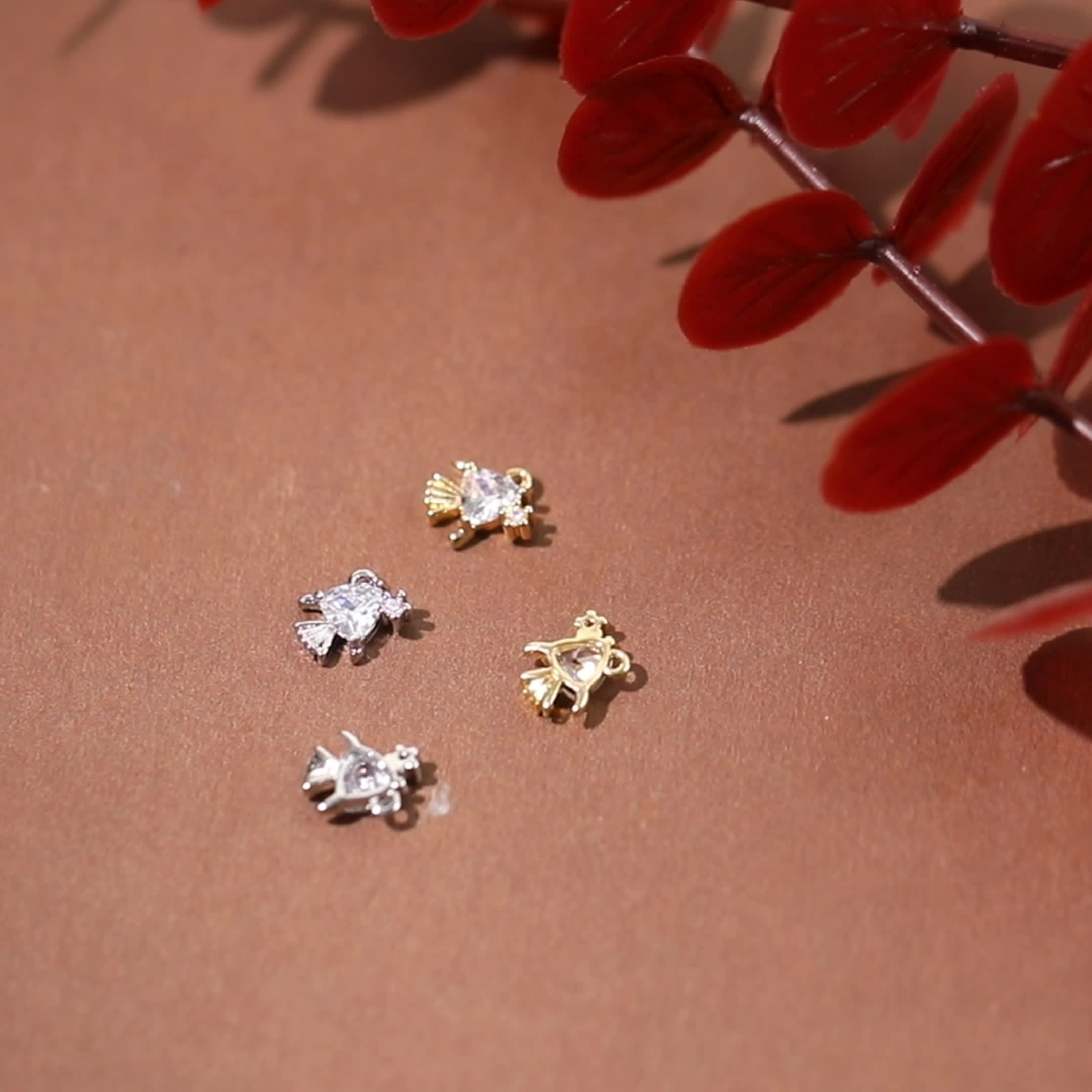 3pc Christmas Copper & Zirconia Pendant Set, Handcrafted