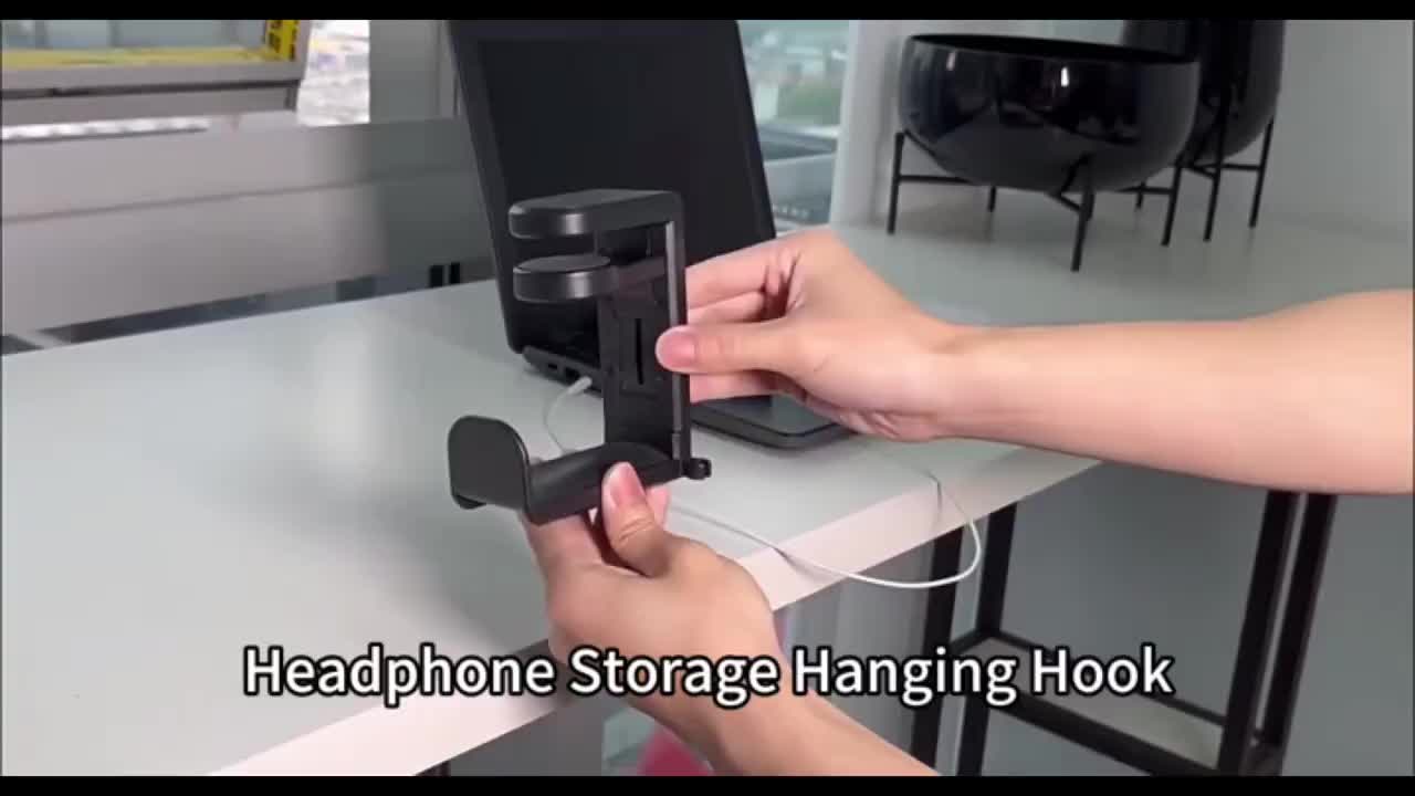 Adjustable Rotating Arm Headphone Holder for Desk or Monitor