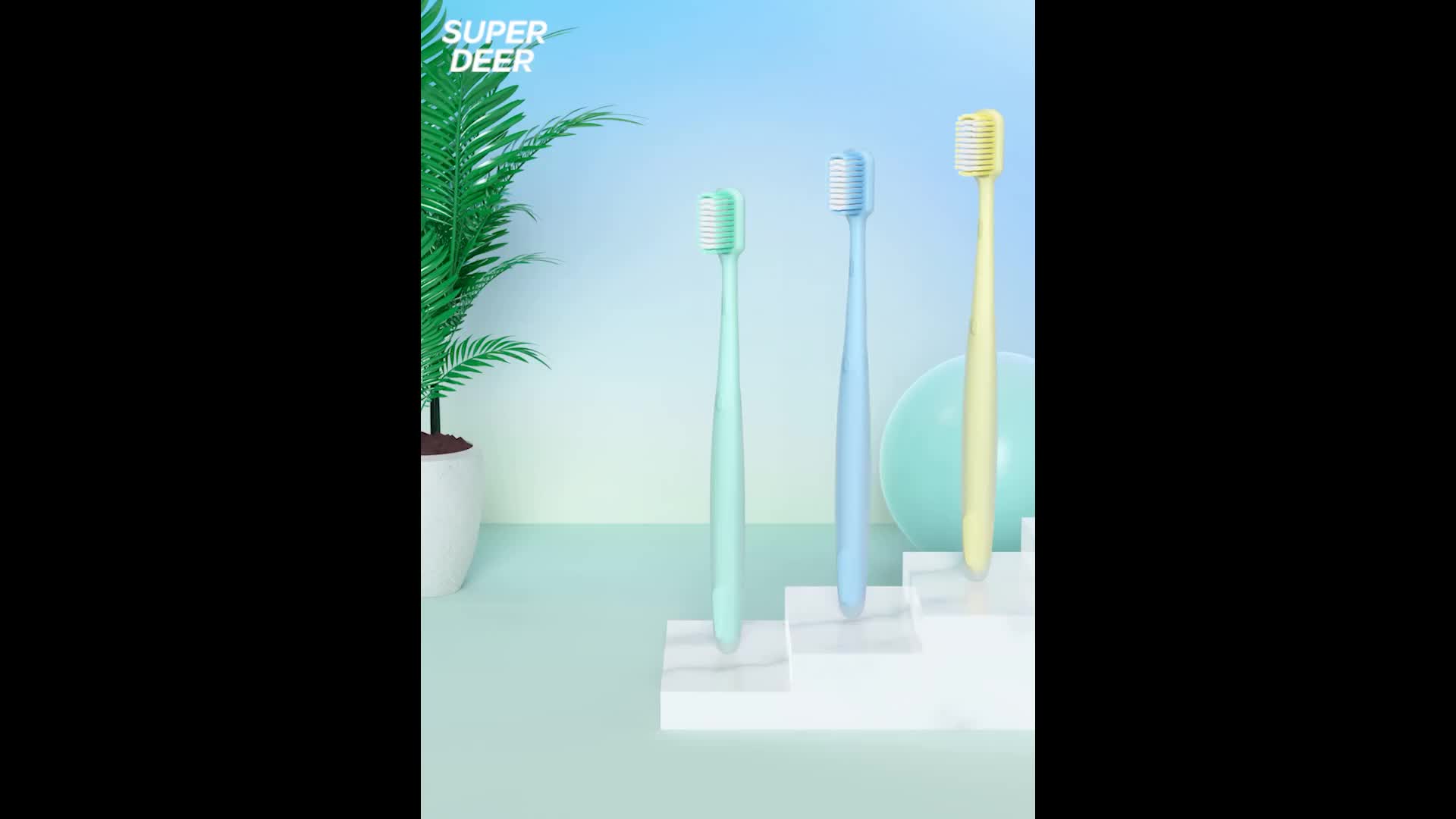 SUPERDEER Soft Bristle Wide Head Toothbrush - 3pcs Set