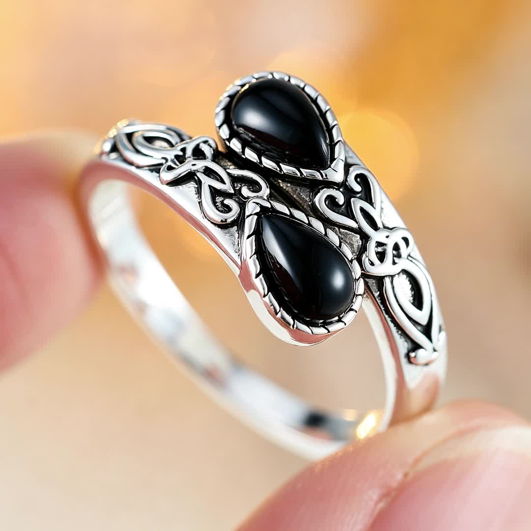 Women's Light Luxury Teardrop Open Adjustable Ring