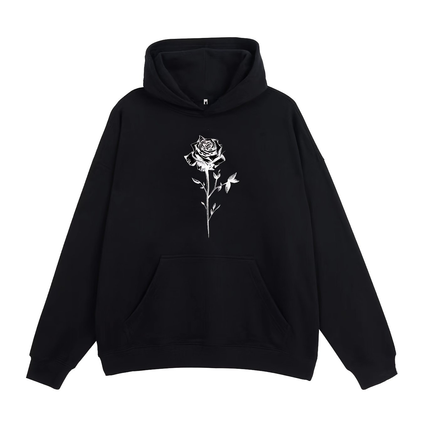 Black hoodie discount with white rose