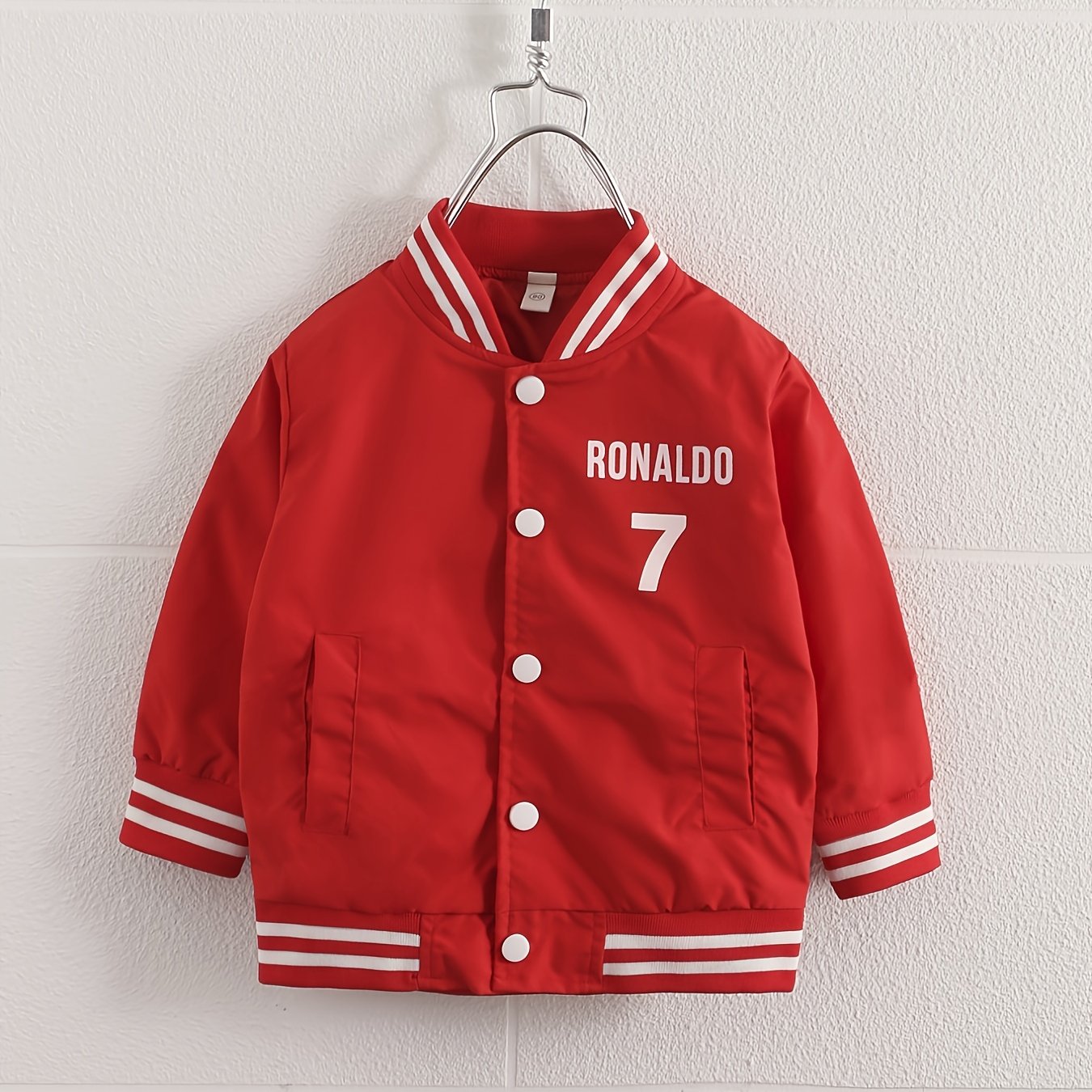 Boys Letter Patched Striped Trim Varsity Jacket 2022 Baseball