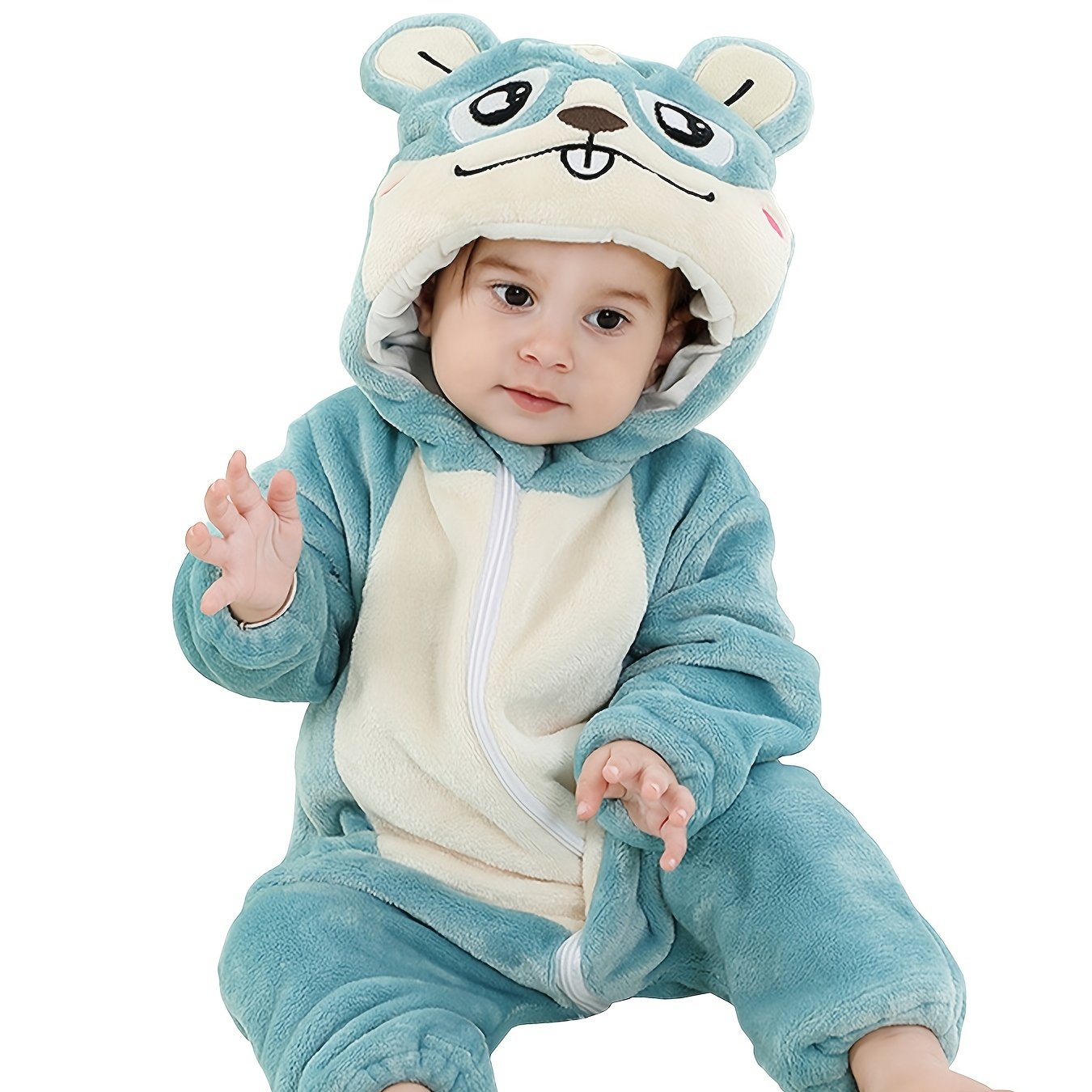 Comprar Mono de leopardo Kigurumi para niños, ropa de dormir de animales,  conjunto de pijamas de franela, traje cálido con capucha, fiesta  encantadora para niños y niñas