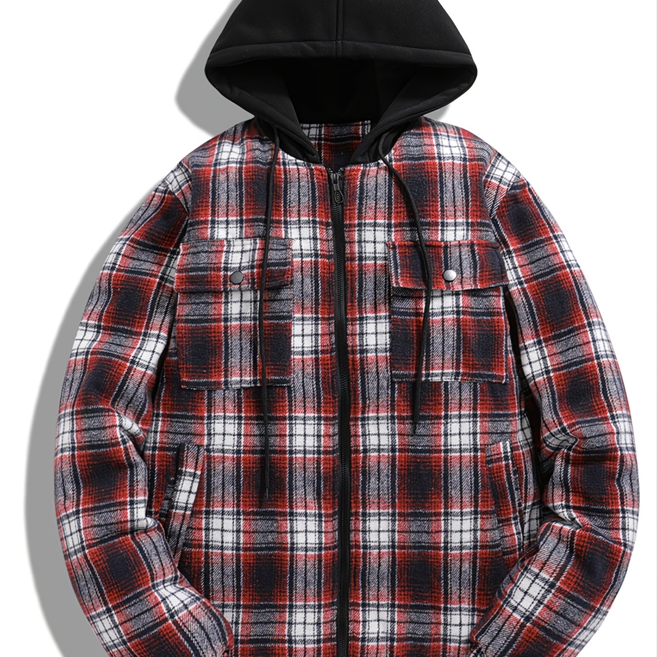 Mens All Match Check Lightweight Hooded Jacket | Free Shipping For