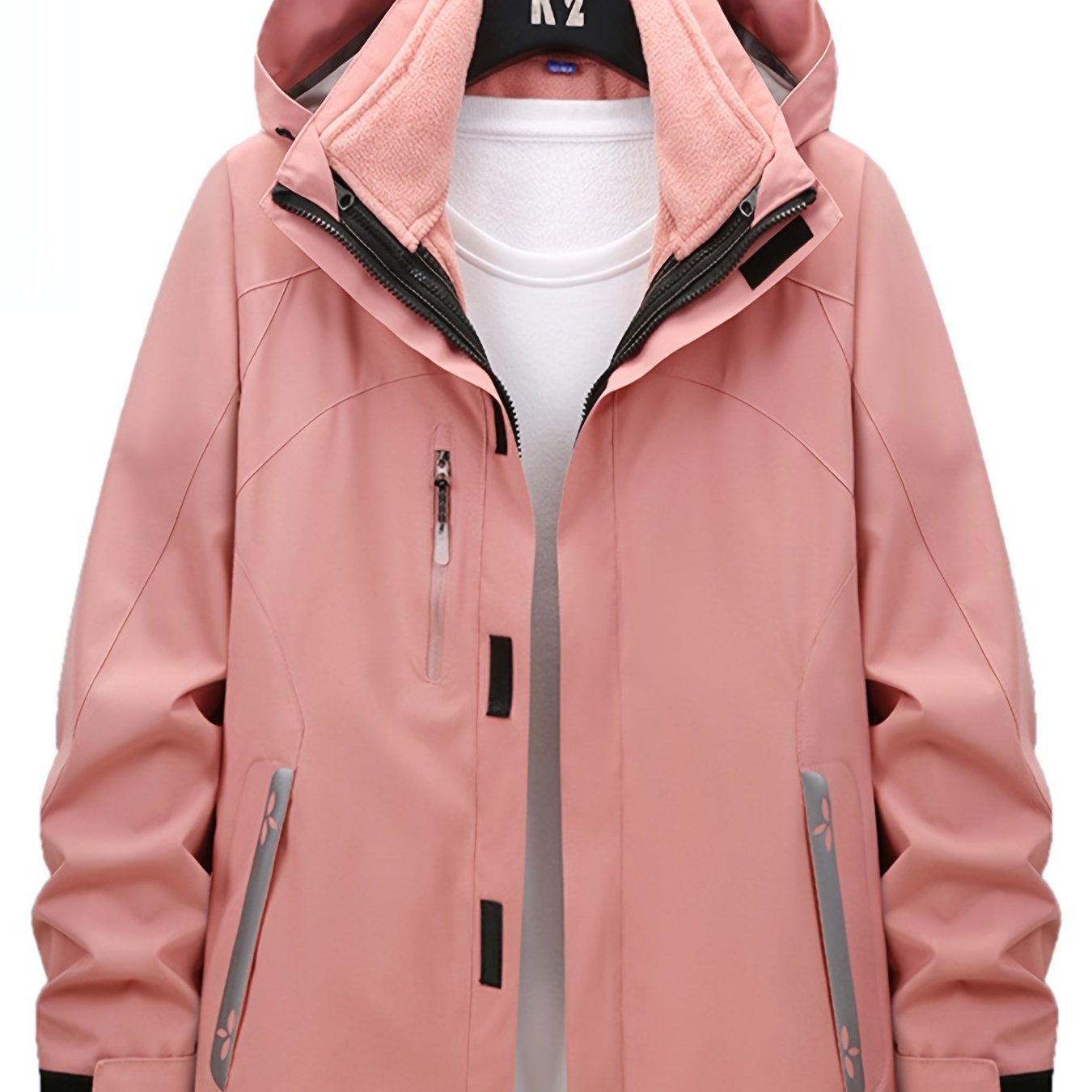 Women's 3-in-1 Ski Jacket with Detachable Fleece Lining and Hood,  Waterproof, Windproof and Warm Outdoor Hiking and Fishing Jacket (Pink,3XL)  : Buy Online at Best Price in KSA - Souq is now