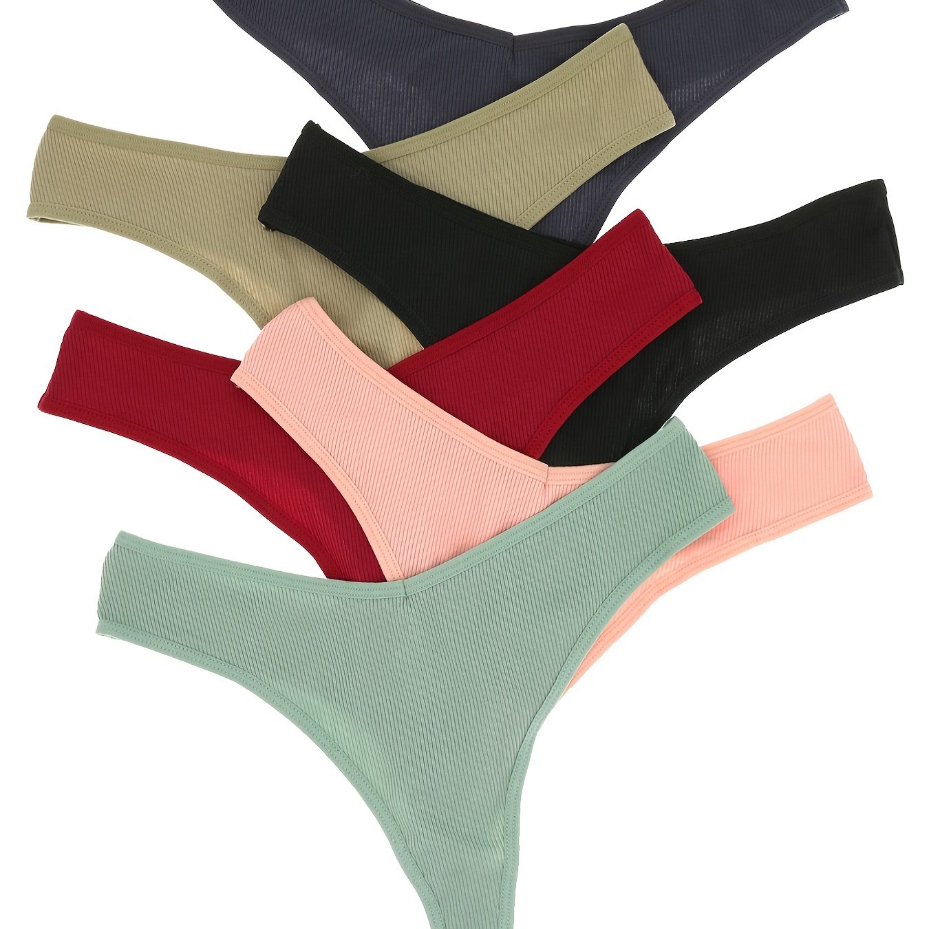 ZXYOUPING Tangas de algodón con Cintura baja para mujer/Tanga suave/cómoda  con color sólido y moño M-GG