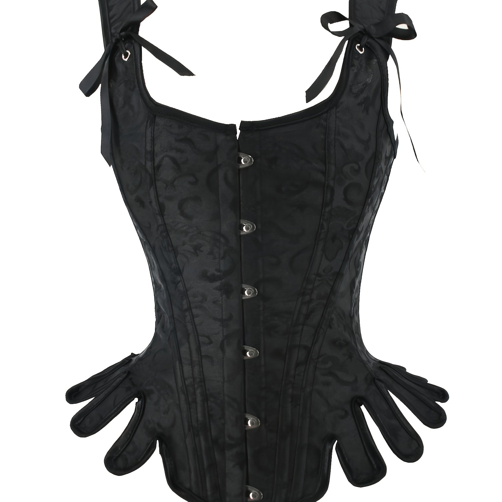 Cocona Black | Bustier Corset Top w/ Lace Up Back