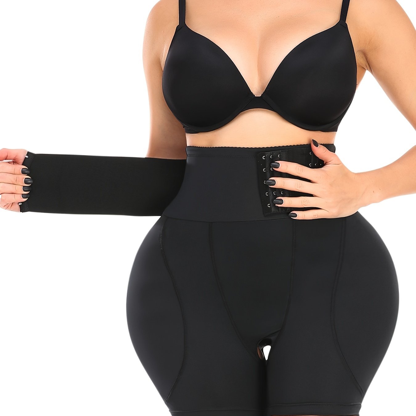 Shapewear for Women Firm Triple Tummy Control Hip Lifting Pads