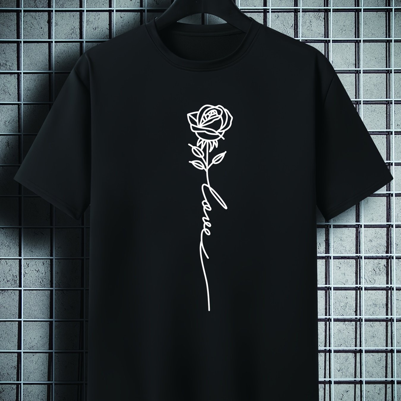 TEMU Großes lässiges kurzärmeliges Herren-T-Shirt, einfaches Sommer-T-Shirt für Herren in Übergröße, PLUS SIZE