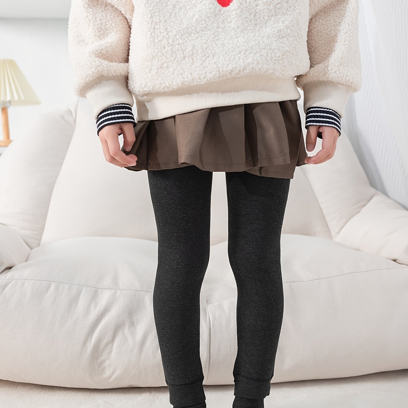 Pantalones de lana de felpa para niñas, ropa de otoño e invierno, holgada,  larga, cálida, para otoño, 5-14 años - AliExpress