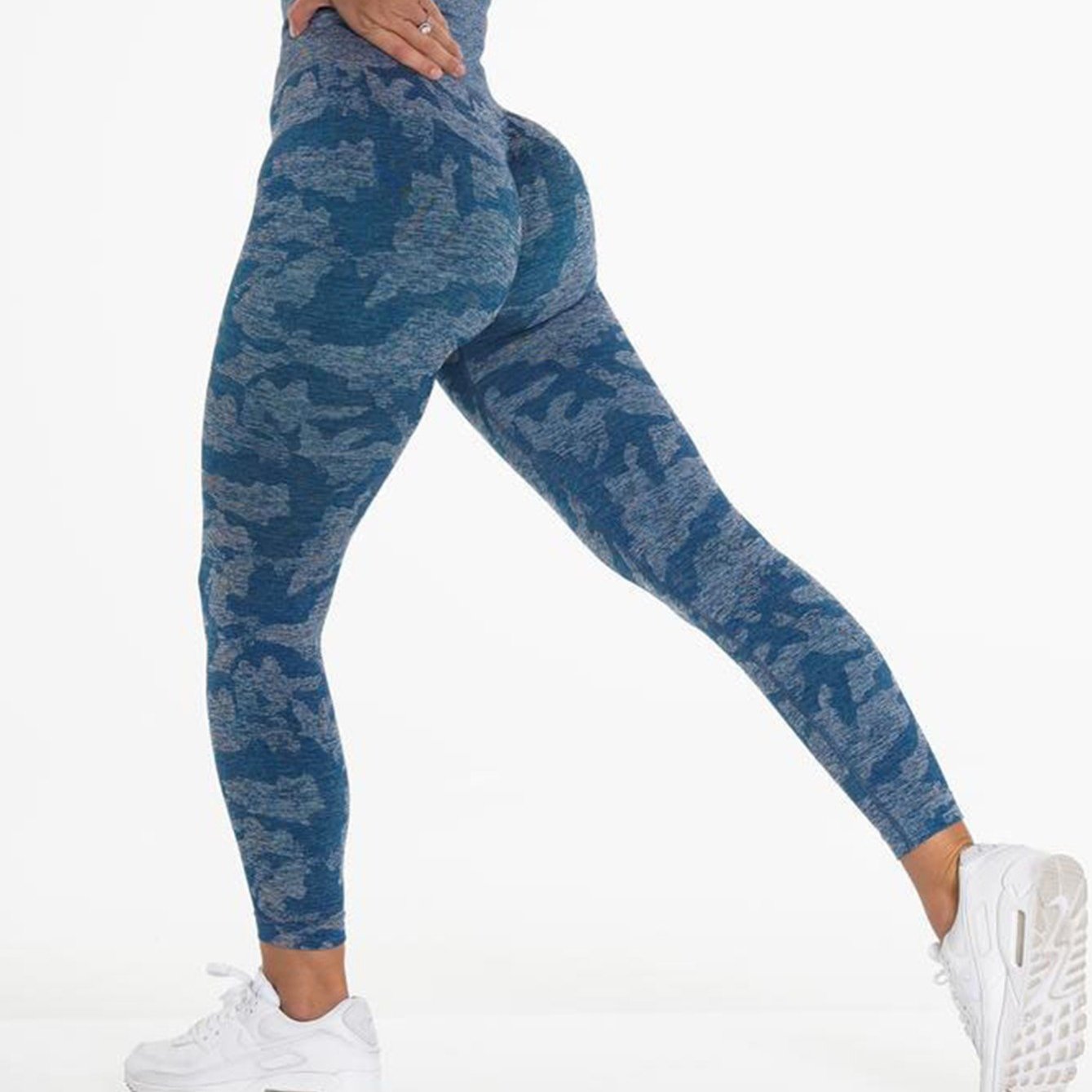 Camouflage Pattern Skinny Yoga Pants Mulheres Correndo - Temu Portugal