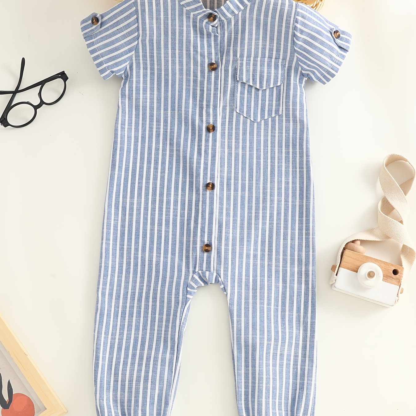 Baby Boys Striped Short Sleeve Romper Jumpsuit Baby Clothes Temu Canada