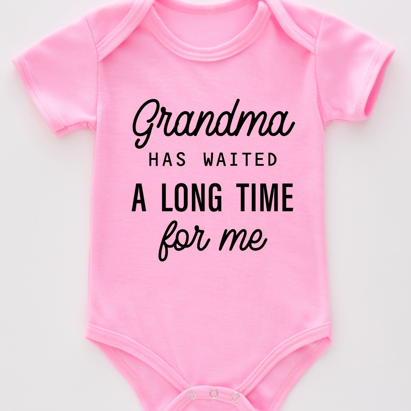 Newborn Infant Short Sleeve Romper Grandma Has Waited A Long Time Got 