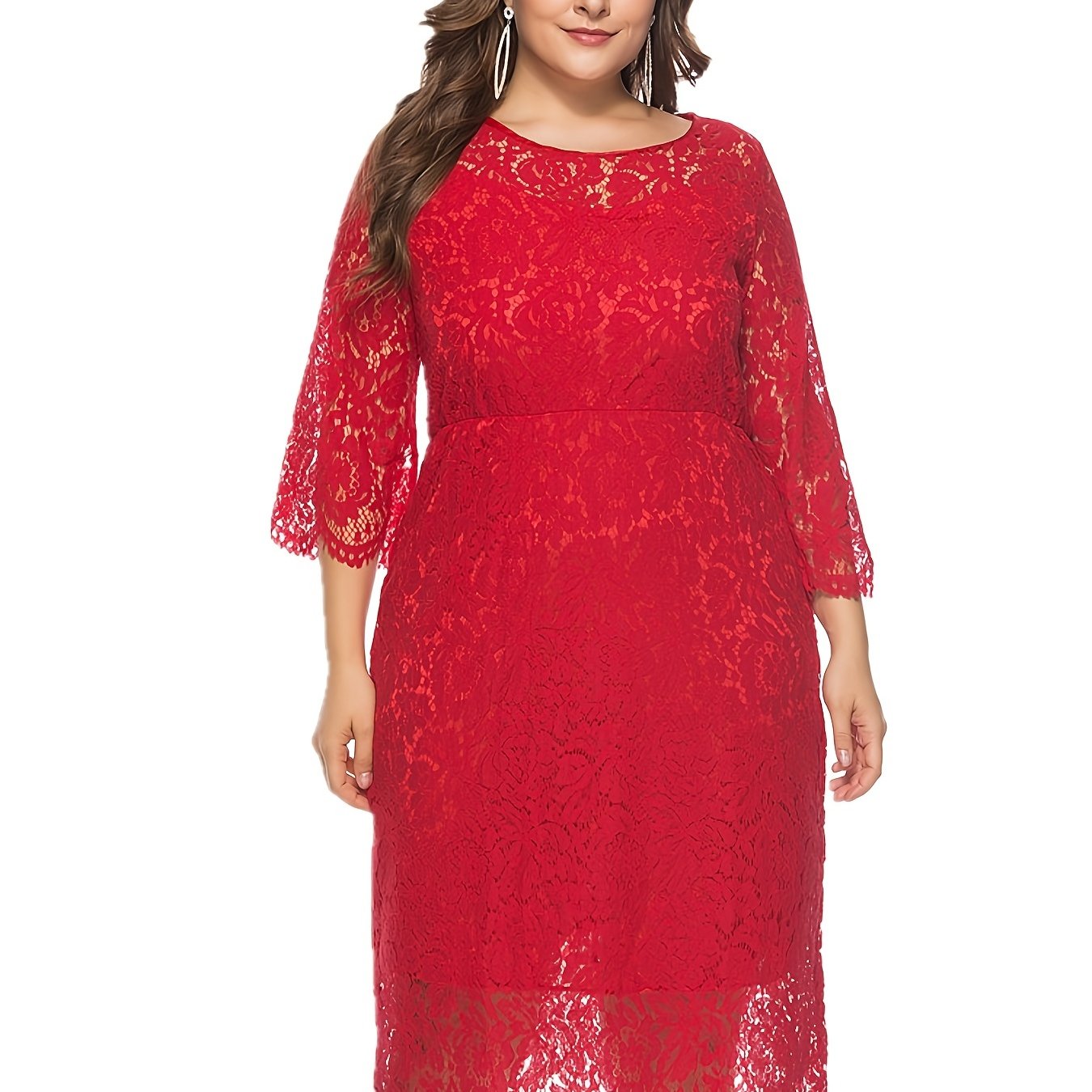 Lane bryant red outlet lace dress