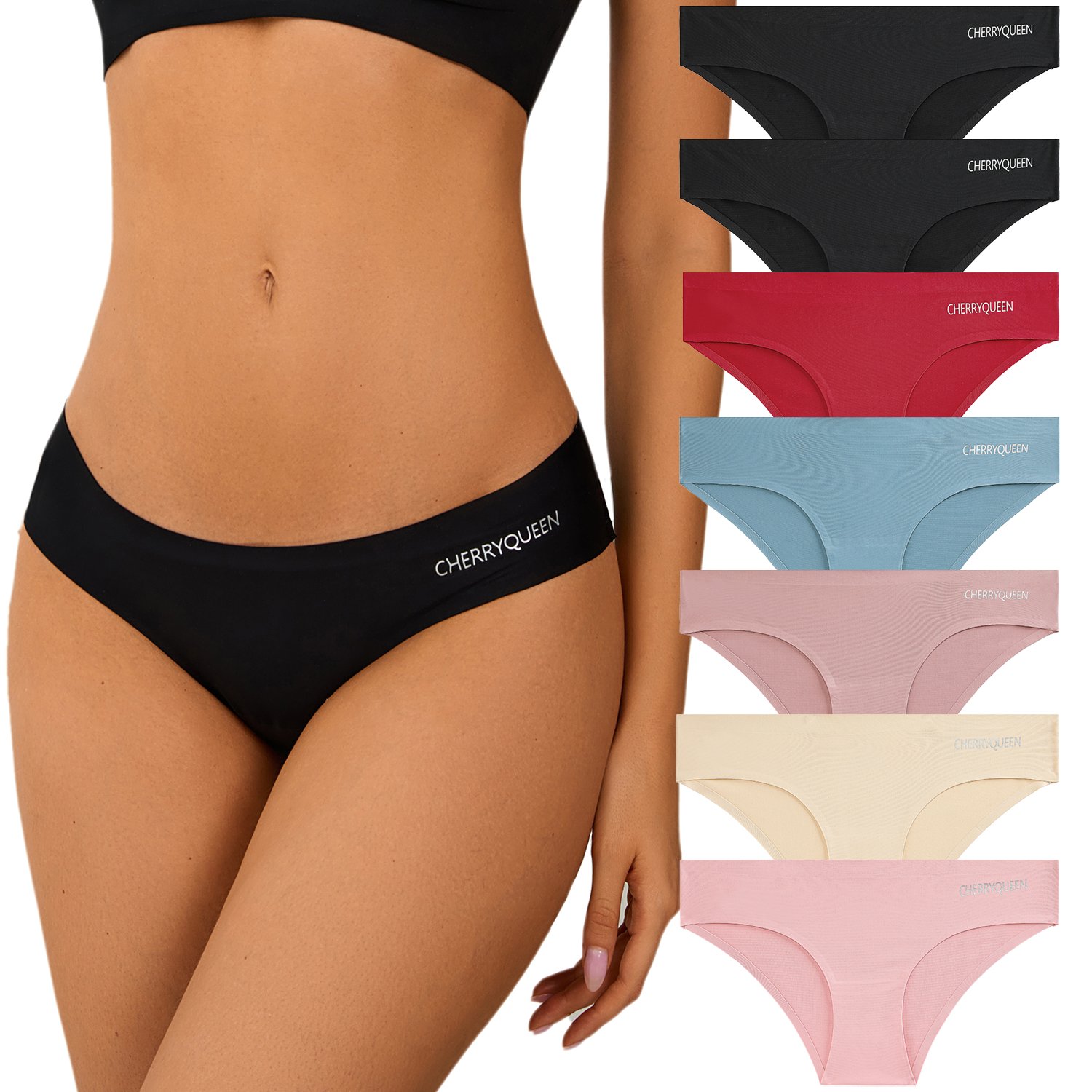 Women's No Show Thong Panty, Assorted 3 Pack