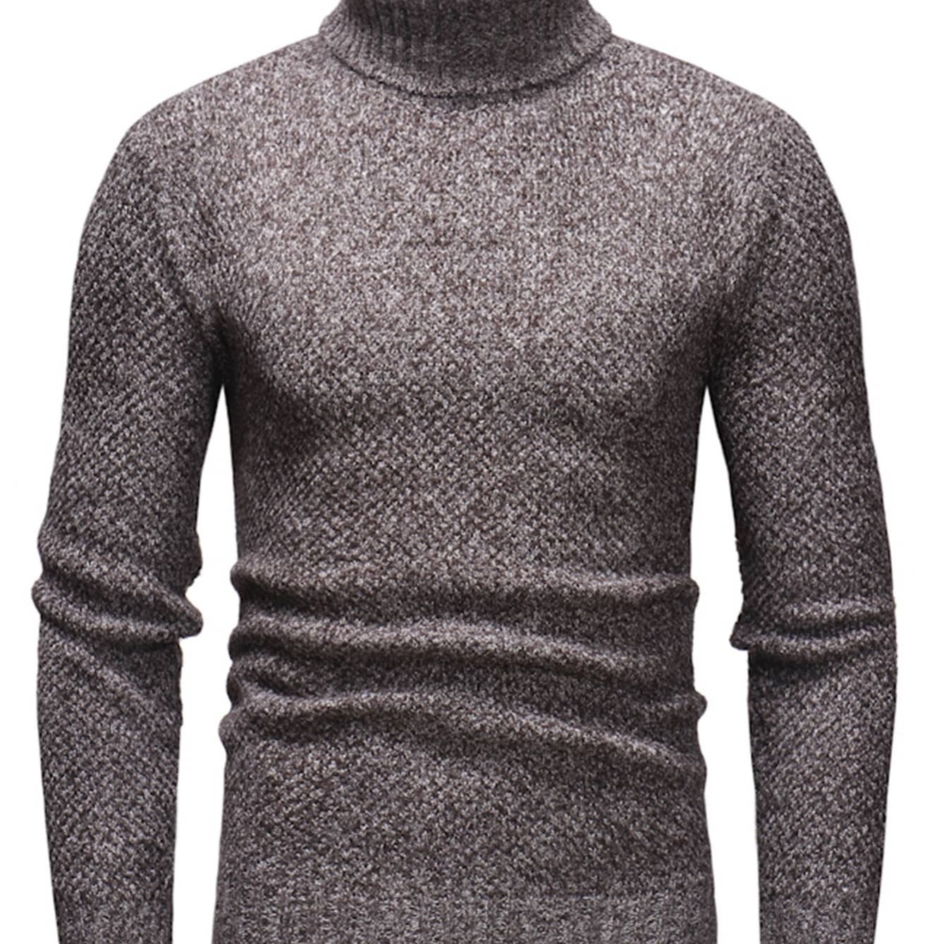 Jersey De Punto Para Hombre - El Suéter De Cuello Alto Para Hombre Se  Mantiene Abrigado En Otoño E Invierno Casual Blanco Retro Rayas Impresas  Jersey De Cuello Alto Elástico Suave Y