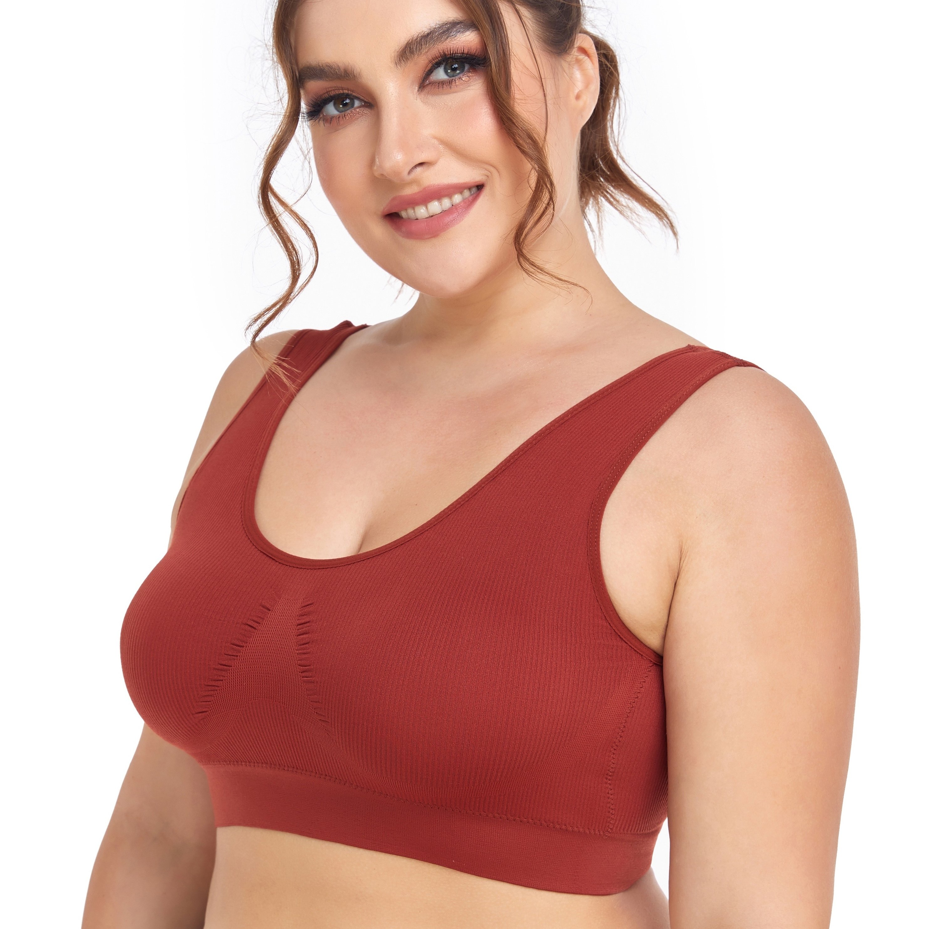 Womens Tank Top Minimizer Bra Solid Lightweight Racerback Plus Size Unlined  Underwire Full Coverage Sports Workout Bra, Red, X-Large : :  Clothing, Shoes & Accessories