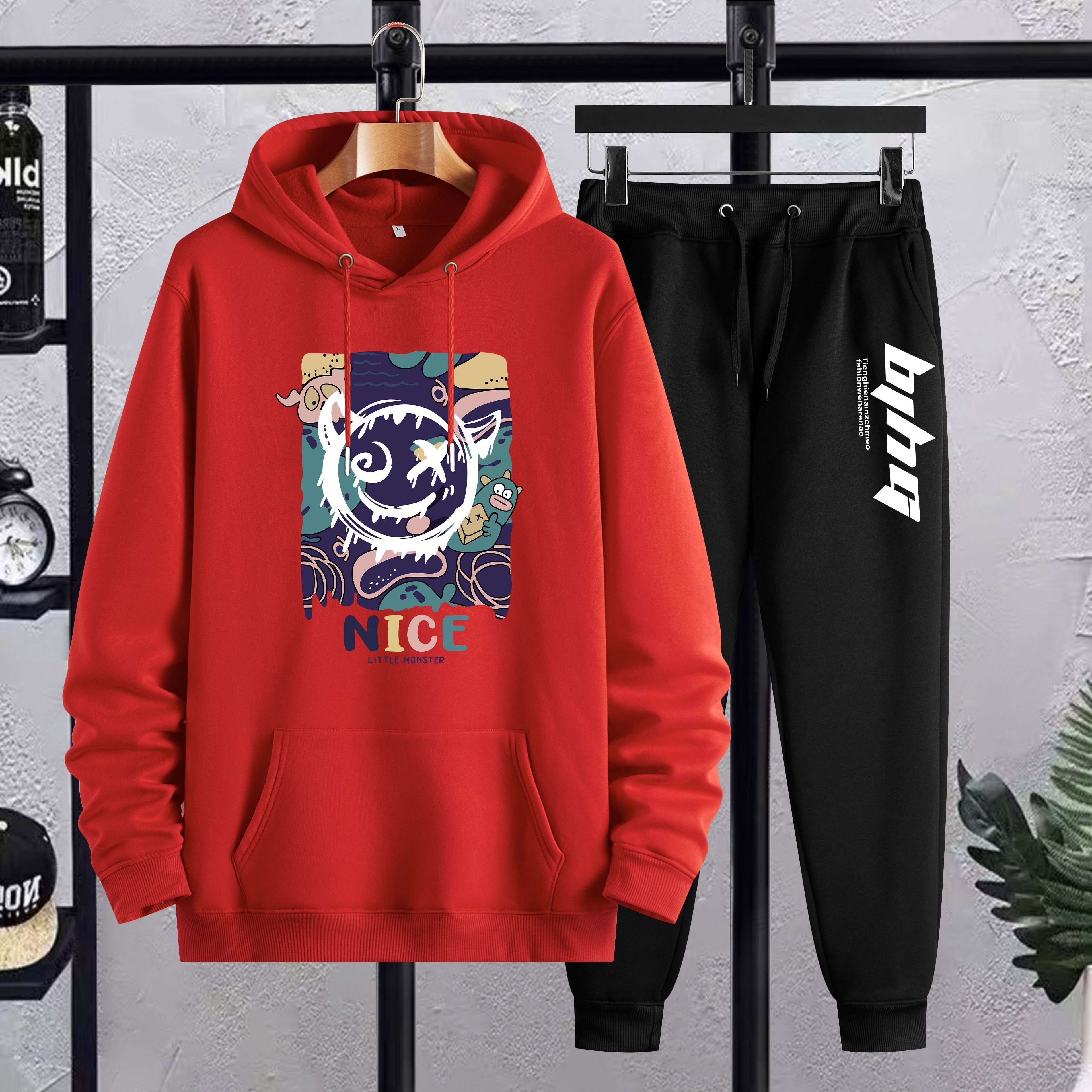 Men s Fashion Oversized Casual Clothing Set Plus Size nice Print 