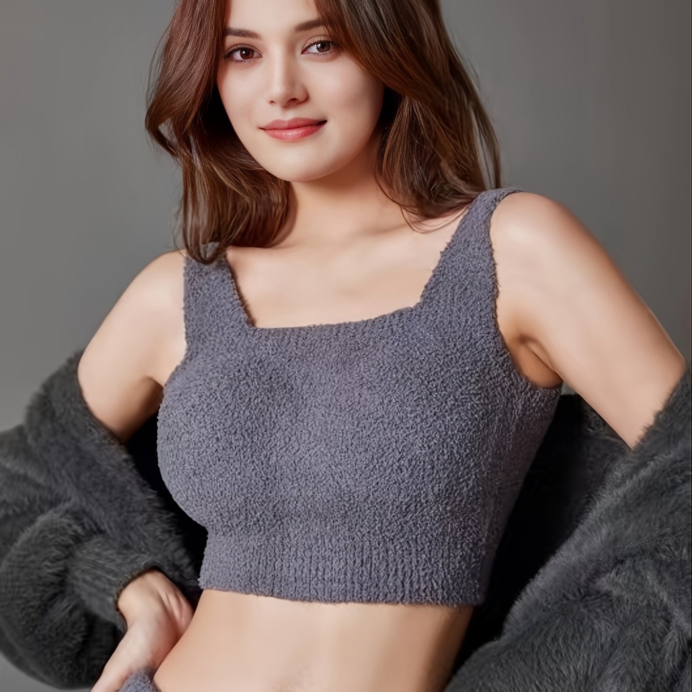 [Petite] Warm & Fuzzy Thermal Thermal Lined Underwear Tops Cami Tank Warm  Base Layer Vest Undershirt, Women's Underwear & Lingerie