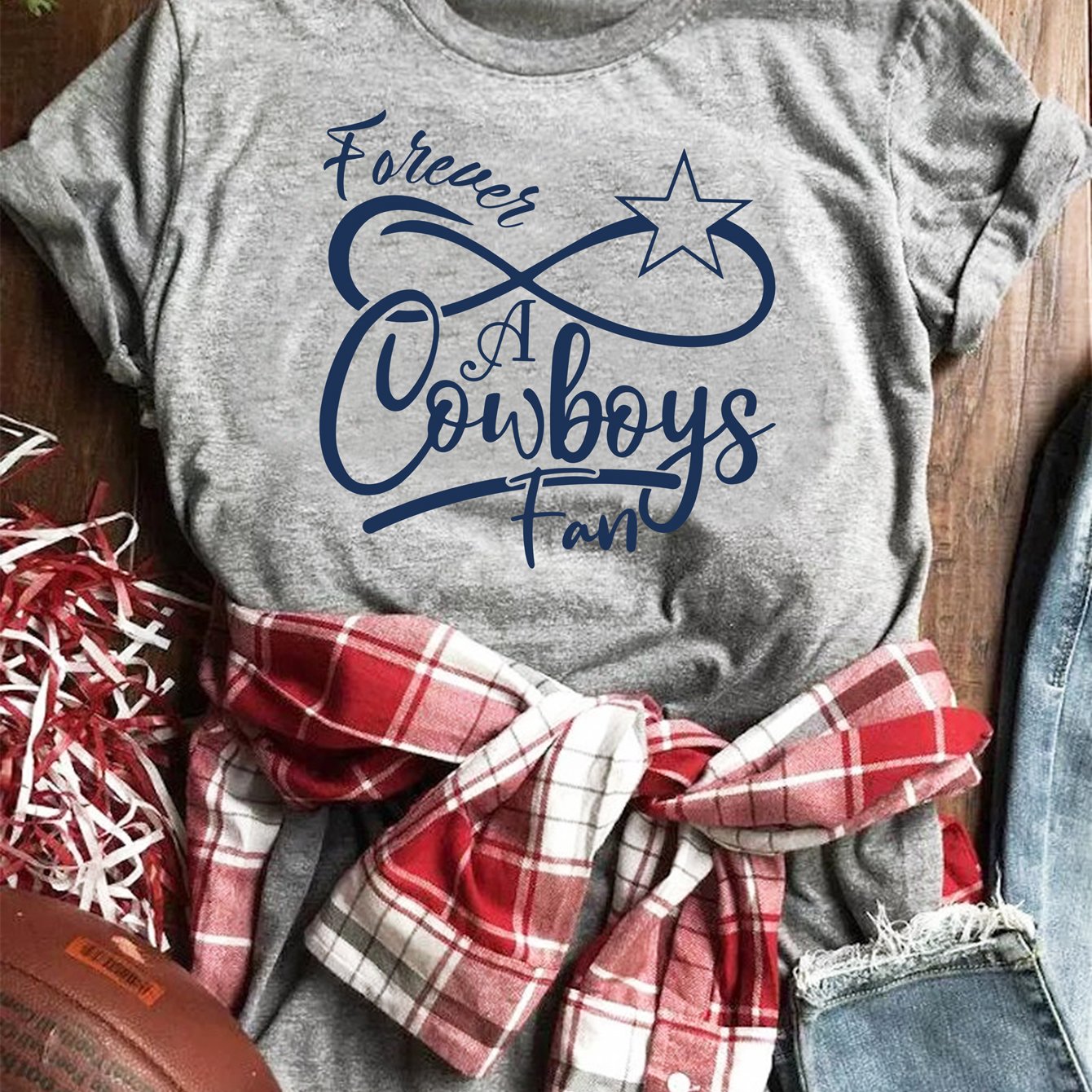 A Cowboys Fan Print T Shirt Short Sleeve Crew Neck Casual Top For Summer  Spring Womens Clothing, Save Money On Temu