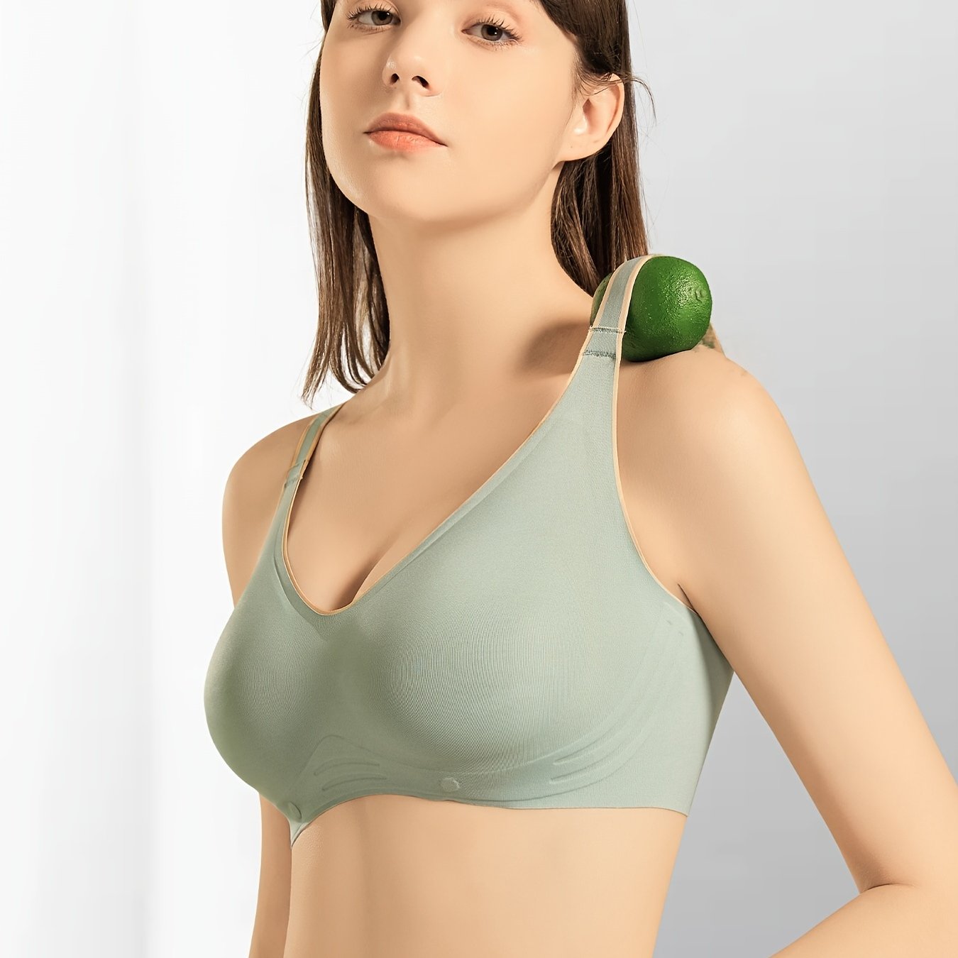 Women's Simple Solid Creux Push Up Bra, Comfortable Seamless Bra, Women's  Lingerie & Underwear